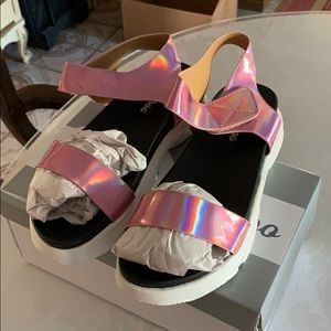 NEW Weeboo Pink Holographic Sandals